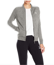 PUMA Women's Archive Logo T7 Track Jacket Gray Heather L