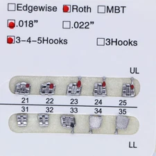 20pcs/set Dental Orthodontic Mental Bracket Brace Standard Roth 018 345hooks