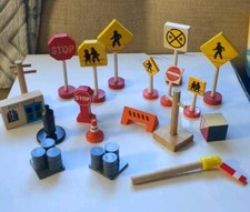 WOODEN, Plastic STREET SIGNS,From Brio , Thomas