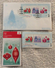 Canada Stamps Christmas Ornaments 2010 FDC, Permanent Stamp Booklet, Sheet of 3