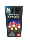 HALLOWEEN CANDY CORN LIGHTS 10’ STRING 50 NEW PARTY INDOOR OUTDOOR FLASH STEADY