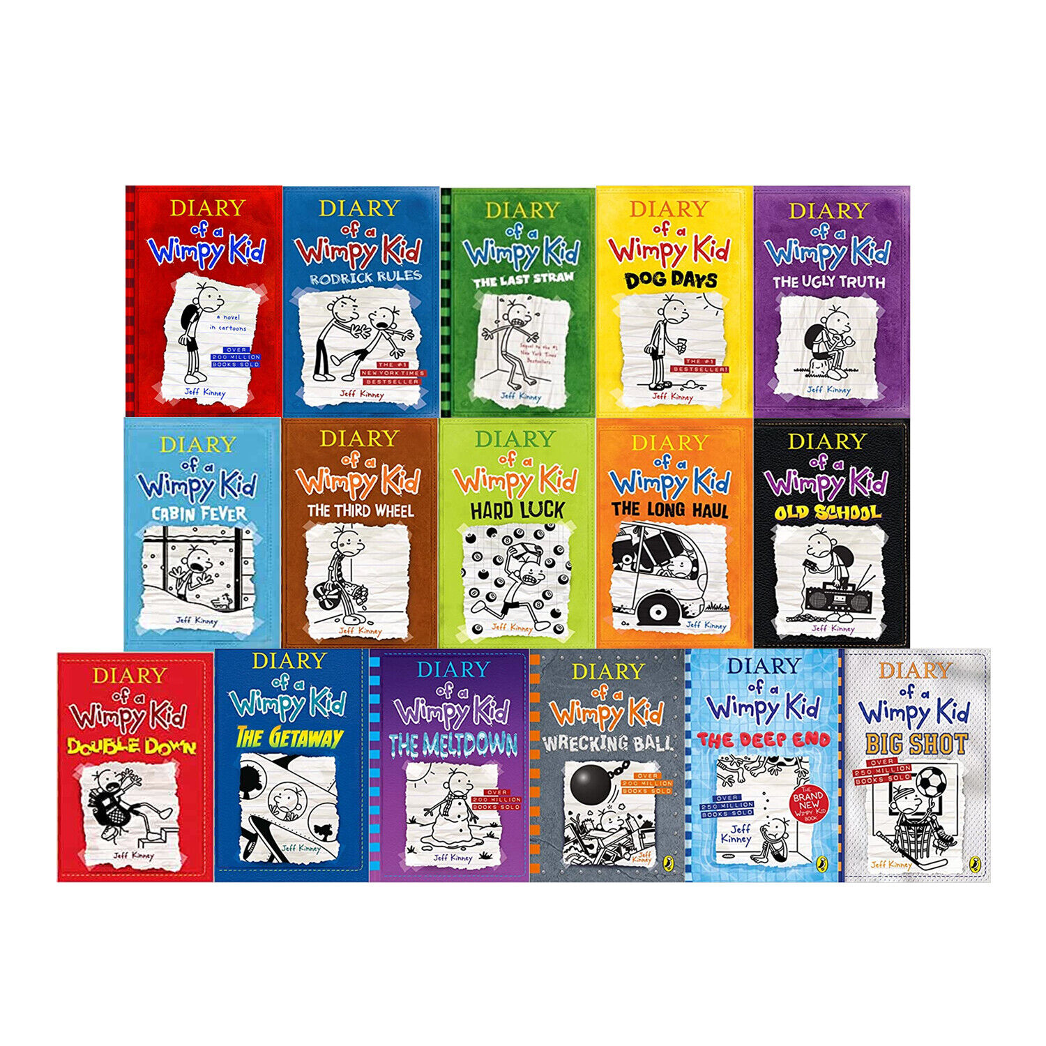 Diary of a Wimpy Kid Series Books 1 -13 Collection Set (Rodrick Rules, Dog  Days, Cabin Fever, Hard Luck Double Down, The Getaway, The Meltdown