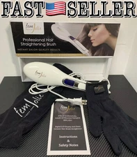 FemJolie 3in1 Electric Digital Hair Straightener Brush Comb +Velvet Pouch +Glove