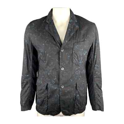 Engineered Garments Blazer Navy Marbled Cotton Notch Lapel Jacket Size Large