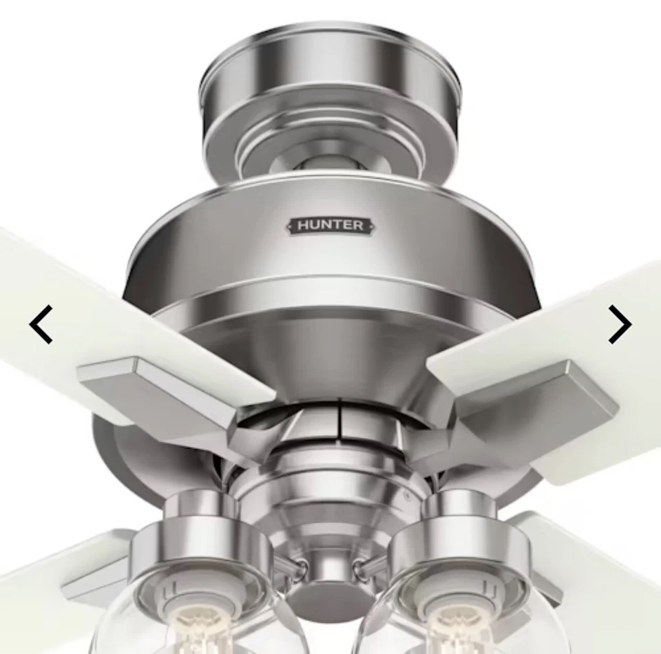 Hunter 52" Brushed Nickel 4 Blade LED Light Remote Control Ceiling Fan - Image 2 of 4