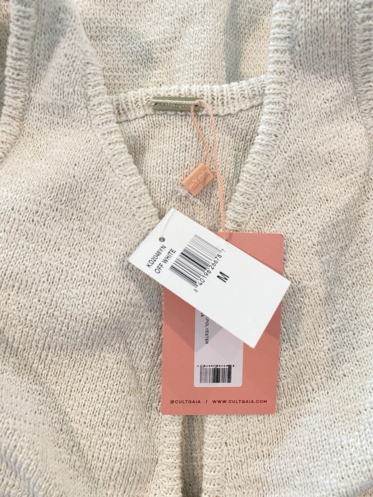 OFF WHITE Maxi abito nuovo con etichette bianco Cult Gaia Bank tagliato a maglia taglia media