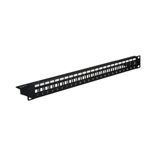 19" Patchpanel Verteilerfeld 24 Port 1HE für Keystone Jack Modul Kabelmanagement - Bild 8 von 10