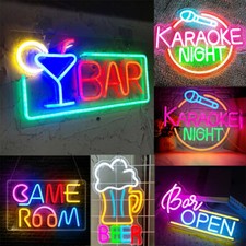 LED Neon Signs Neon Bar Sign Night Light Wall Mount Lights Room Decor