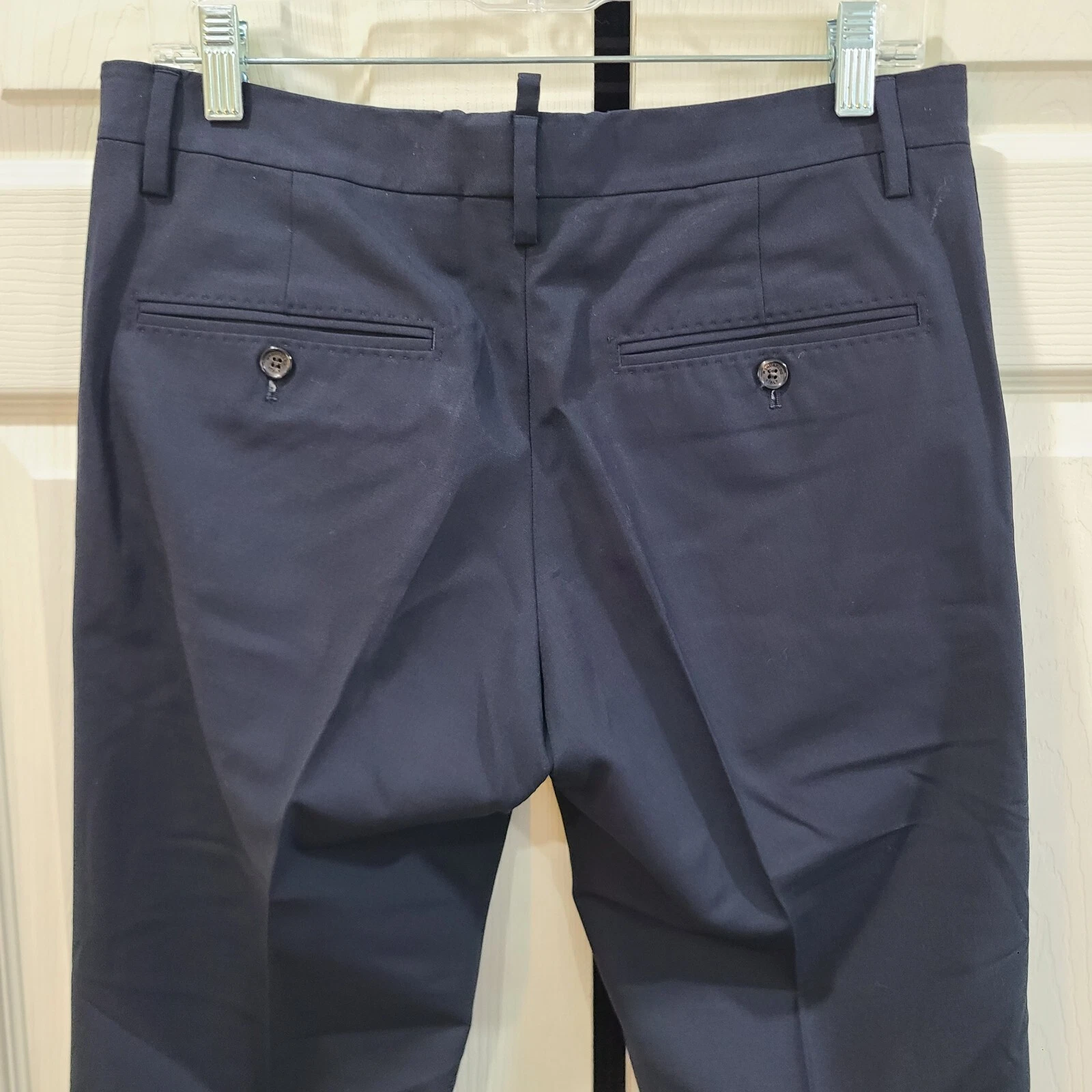 Dsquared2 Napoli Pantaloni Donna 46 US 10 Lana Piatti Anteriore Gamba Dritta