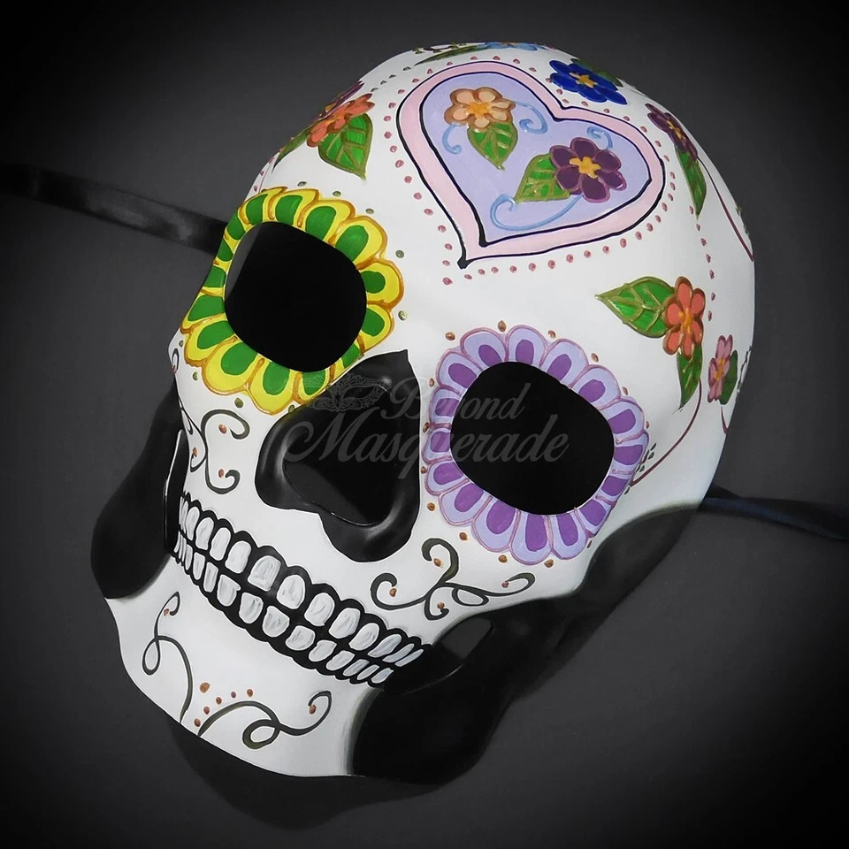 Day of the Dead Full Face Skull Skeleton Head Halloween Costume Masquerade Mask - Image 3 of 4