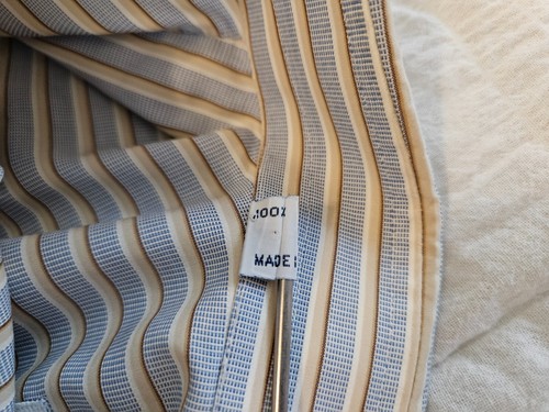 Brioni Men's Large Long Sleeve Button Down Up Shirt 100% Cotton Stripe HOLE BX6 - Picture 21 of 24