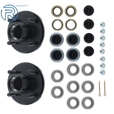 Pack of 2 For 2000 lbs Trailer Axle Kits w/ 4 on 4" Bolt Idler Hub & Bearing Kit