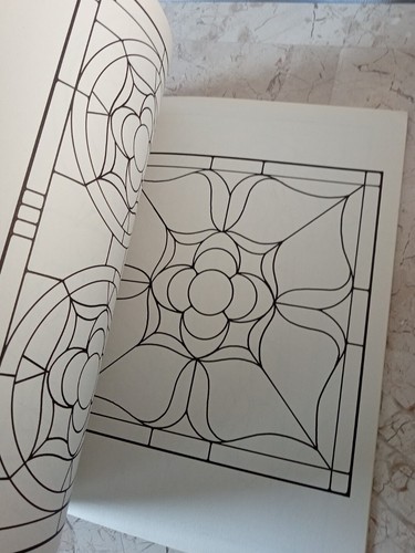 Ornamental Flower Stained Glass Pattern Book VTG Dover Sibbett 83 Designs Color - Imagen 5 de 9