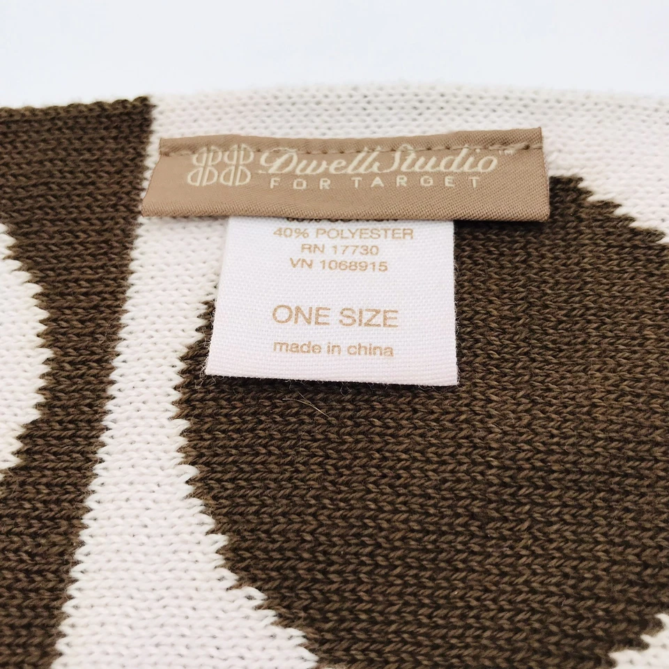 Cobertor de bebê Dwell Studio círculo quadrado marrom malha branca - Imagem 4 de 4