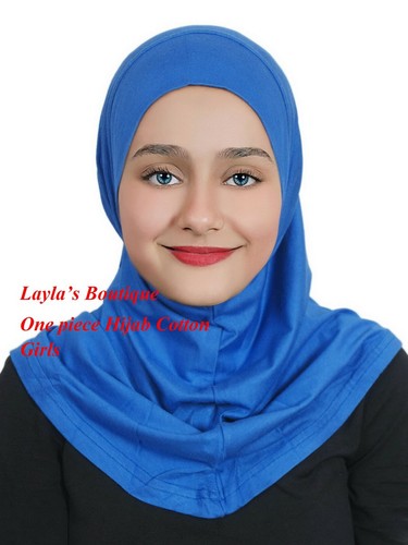 One Piece Muslim Kid Girls Hijab Amira Scarf Turban Headscarf Wrap Shawl Islamic - Picture 18 of 28
