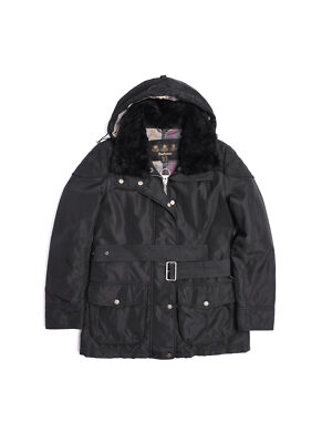 Barbour Outlaw Women's Black Nylon Hooded Parka Jacket UK