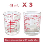 Glass Measuring Cup with Scale Shot Glass 1.5 Oz./45 ml. Liquid Heavy Glass X3