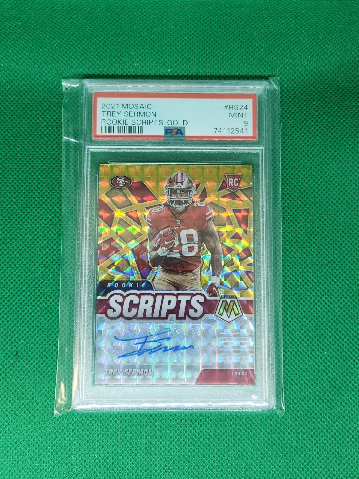 Trey Sermon Panini Mosaic Rookie Scripts #RS24 Gold