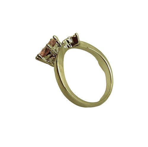 Unworn 8mm Pink Round Stone Silvertone Metal Size 9.5 Ring Costume Jewelry - Picture 5 of 7