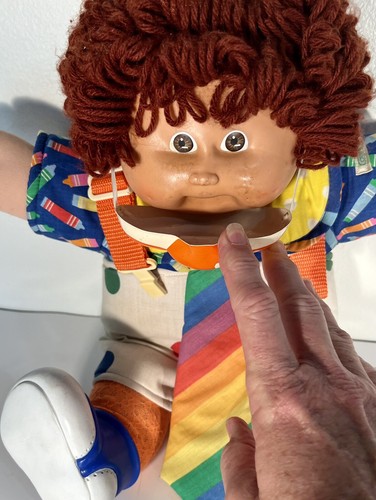 Vtg Cabbage Patch Kids Girl Circus Clown 1986 Brown Hair Doll Clown Mask signed - Picture 2 of 8