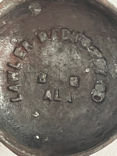 Footed Cast Iron Ashtray Lawler Mach Fdy Birmingham Alabama Advertising Antique - Picture 2 of 4