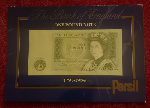 Persil Washing Powder Promo Gift Lamenting Demise Of UK Pound Note. Uncirculated