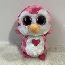 Ty Juliet The Penguin Pink/White 100% Tysilk Stuffed Animal 6" Soft Plush Toy