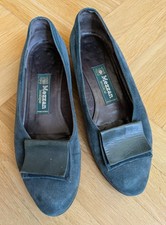 Schuhe Damen Gr. 37,5 Made in Italy Wildleder Petrolfarben kleiner Absatz