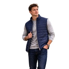 Goodfellow Co Men's Blue Quilted Lightweight Puffer Full Zip Vest Size Small
