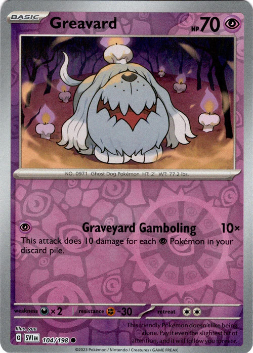 Greavard - 104/198 - Reverse Holo - Pokemon Scarlet & Violet