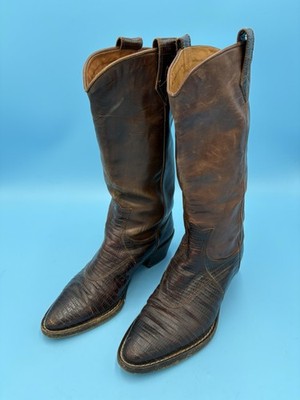 Women s Calvin Klein Western Armadillo Leather Boots Made In Italy