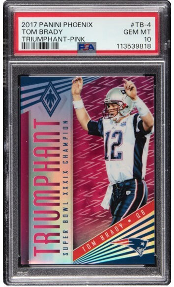 2017 Panini Phoenix Tom Brady Triumphant Pink #TB-4 PSA 10 GEM MINT #100/199