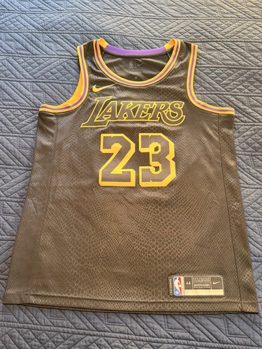 Nike NBA Lebron James #23 Jersey LA Lakers "Black Mamba" Men's M DJ1434-010