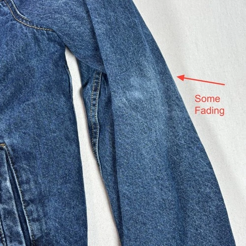 Topman Mens Blue Denim Borg Fleece Lined Sherpa Trucker Jacket Size Medium M image 5