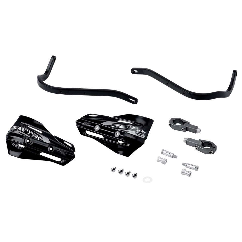 ZETA Black/Black Armor Handguards XC Kit for Enduro MX Dirt Bike ZE72-5019