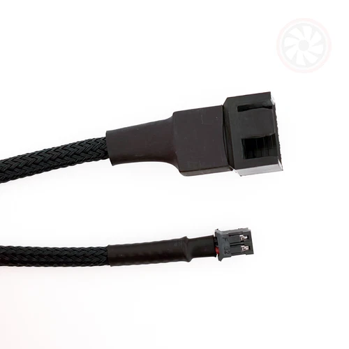 2-Pin PH2.0 to 4-Pin PWM Fan Adaper Cable PC GPU CPU - Braided Black - 25cm