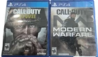 PlayStation 4 PS4 Lot 2 Games-Call of Duty Modern Warfare, COD WWII WW2 Tested