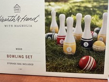 Wood Lawn Bowling Set