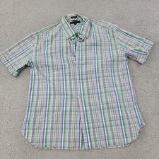 Tommy Hilfiger Shirt Mens XL Multicolor Plaid Pocket Button Down