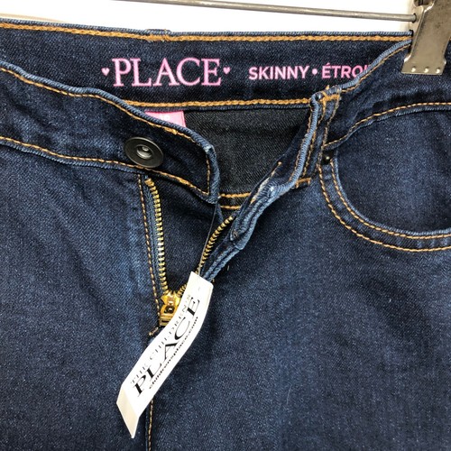 The Children Place Skinny Girls Blue Denim Jeans Uniform Mid Rise Size 10 New - Picture 3 of 8