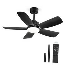 42 inch Ceiling Fans with Lights and Remote ,Indoor Outdoor Modern Black
