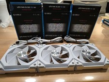 Lian Li UNI FAN SL120 V2 ARGB White reversed blade 120mm PC case fan 3pcs used
