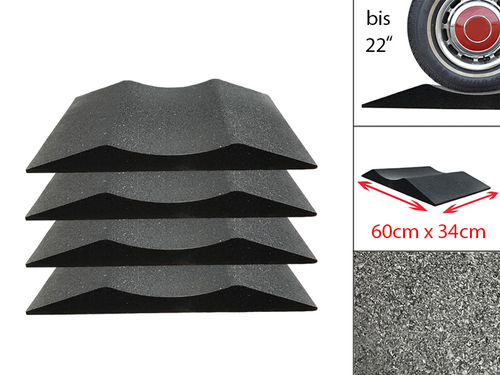 4x Reifenschoner Reifenwiege 18"-22" Standplatten Schutz aus Gummigranulat - Bild 1 von 12
