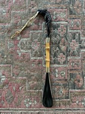 Vintage Horse Head Shoe Horn with Bamboo Accent