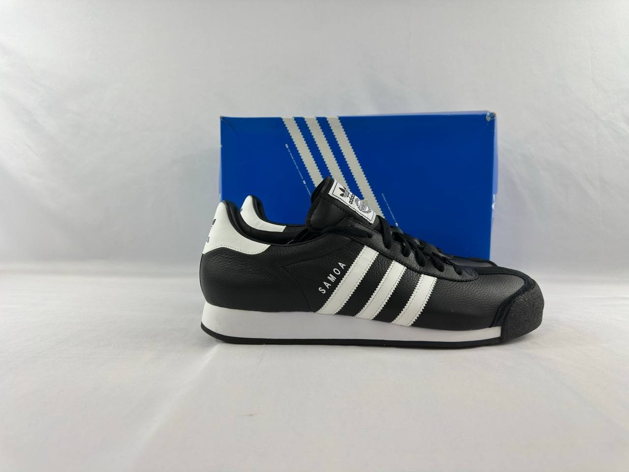 Vintage Adidas Samoa Leather Shoes Black White 2010 019351 Men's Size 13