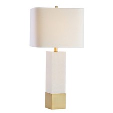 Jonathan Y 29 Brass Gold/White Metal And Marble Table Lamp Contemporary