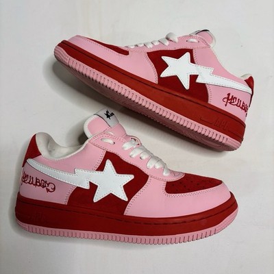 Aviance Studios Inspired Lil Peep Hellboy Bapesta Bape Red Pink Custom Shoes 7