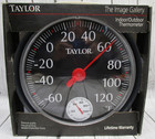 Vintage Taylor 12" Black Thermometer w/ Humidity Gauge #6391 - Brand NEW NOS