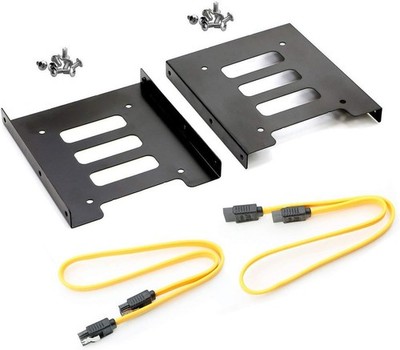 HDD SSD Mounting Bracket 2.5 to 3.5 Adapter Hard Drive Holder Single Drive, 2...