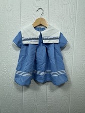 Vintage You Are In Wonderland Little Girls Dress 3T Blue Sailor Dress
